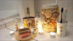 Sea shell beach starfish home kitchen table decor bath bathroom decor handmade mini table runner toilet tank topper ( approx. Diy Project Bathroom Accessories Real Shells Shower Gel Display Bathroom Accessories Set Youtube