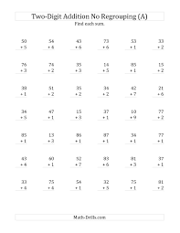 The 2 Digit Plus 1 Digit Addition With No Regrouping A Math Worksheet From The A In 2020 Addition Worksheets Math Fact Worksheets Addition And Subtraction Worksheets