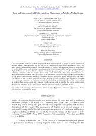 Maybe you would like to learn more about one of these? Pdf Intra And Intersentential Code Switching Phenomena In Modern Malay Songs