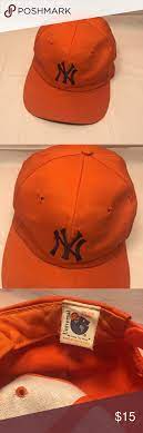 Vintage Orange Ny Yankees Snap Back Snap Backs Ny Yankees Clothes Design