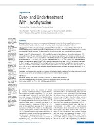 Over- and Undertreatment With Levothyroxine (20.10.2023)