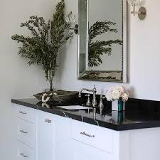 Black Vanity White Quartz Countertop