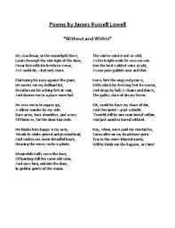For much of his college career he was a poor student, missing classes and getting into trouble. Romanticism James Russell Lowell Poems With Worksheet Test And Answer Key