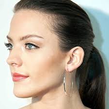 Lana's Flat Magic Hoop Earrings, White Gold