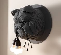 This Bulldog Wall Sconce Grumpily Holds Your Lights In Its Mouth
