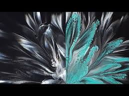 Acrylic Black And White Flower Painting 90 How To Save Flowers On Black Background White Flower Mint Flower Designer Gemma77 Youtube Absract Paintings Acrylic Pouring Art Pouring Painting