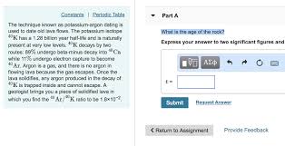 Radioactive decay, isotope, fossil pages: Solved The Technique Known As Potassium Argon Dating Is U Chegg Com