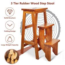 We even show you how to turn an old ladder into a stunning christmas display. Costzon Folding Step Stool 3 Tier Wood Ladder Nut Brown Amazon Ca Gateway Folding Step Stool Folding Ladder Step Stool