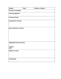 Following a template, like in the science lesson plan examples below, can help make sure that your english lessons have it all. Formal Observation Lesson Plan Template Awesome Blank Lesson Observation By Uk Tea Lesson Plan Templates Teaching Lessons Plans Teaching Lesson Plans Templates