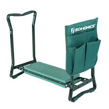 Songmics Kniebank 60 X 49 X 27 Cm Gartenbank Hocker Sitzunterlage Eva Schaumkissen Stahlrohr Grun Ggk01g Gartenbank Kleines Balkon Dekor Stahlrohr