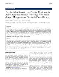 PDF) Fabrikasi dan Karakterisasi Sensor Elektrokimia Asam Askorbat Berbasis  Teknologi Film Tebal dengan Menggunakan Elektroda Pasta Karbon