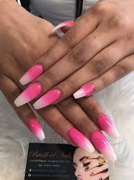 Coffin acrylic nails are especially coffin nail ideas can turn the neutral manicure on its head by using two different neutral shades of pink in a fun ombre effect. Neon Pink Ombre Coffin Nails Nail And Manicure Trends