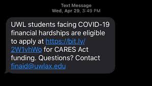 Click here to expand or collapse this section. Explained Applying For The Cares Act As A Uwl Student The Racquet Press
