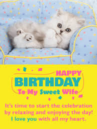 Get notified when my sweet kitten ✓ is updated. Sweet Kitten Happy Birthday Card For Wife Birthday Greeting Cards By Davia