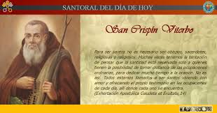 Misioneros De La Palabra Divina Santoral San Crispin Viterbo Santoral Santos Palabras