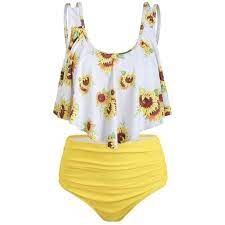 Sysea Summer Plus Size Two Piece Bathing Suit Women Print Swimwear Walmart Com Tankini Swimsuits For Women Flounce Tankini Cute Swimsuits