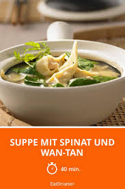 Suppe Mit Spinat Und Wan Tan Rezept Rezepte Vegane Vorspeisen Wan Tan