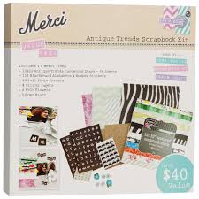 Merci Antique Trends Scrapbook Kit Scrapbook Kits Scrapbook Sticker Paper