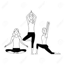 Yoga poses in black and white. Women Yoga Poses Avatar Cartoon Character Black And White Vector Illustration Graphic Design Royalty Free Cliparts Vectors And Stock Illustration Image 124090739
