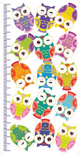 Owls Children Height Meter Wall Sticker Kids Measure