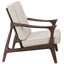 Solid Ash Wood Frame Generously Sized Cloth Cushions Walnut Finish Easy Wipe Clean Surface No Assembly Re Wood Lounge Chair Mid Century Lounge Chairs Furniture