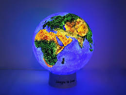 Globe Blue Planet Lamp Earth Night Light Bedside Lamp Etsy Planet Lamp Night Light Lamp