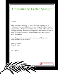 Condolence Letter Sample Example Format Template In 2020 Condolence Letter Letter Sample Acceptance Letter