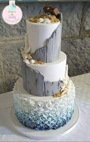 Sarahs Wedding Beach Themed Cakes Beach Cakes Ocean Cakes