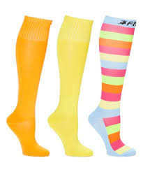 Fitdio Yellow Orange 15 20 Mmhg Compression Knee High Socks Set Women
