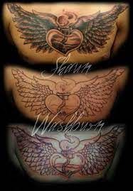 Hand Drawn Sacred Heart Chest Tattoo By Shaun Washburn Www Satori Ink Com Tatuagem Tatoo Coruja
