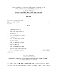 Mahkamah negeri kedah sedang melaksanakan konsep inovasi dalam proses transformasi. Afidavit Jawapan Defendan Latest