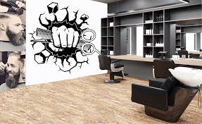 Barber Wall Decal Custom Barber Shop Wall Decor Man Salon Etsy Shop Wall Decor Barber Shop Barber Shop Decor