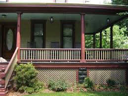 If the floor of the porch is 30″ or less off the ground most codes dont require a railing. Front Porch Railing Height Shefalitayal