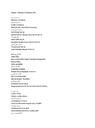 Lillah lillah yahfu amalilillah walihifdhi kitabillah min awwali bismillah. Rohman Ya Rohman