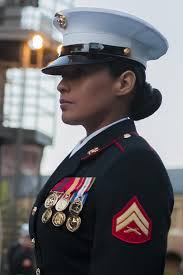 Cpl. Frances Durden, a ceremonial hoster with Marine Barracks Washington,  D.C., stands her post at the main gate during a Friday Evening Parade at  the Barracks April 26, 2013. [1475 x 2213] : r/MilitaryPorn