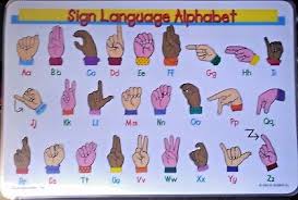 American sign language alphabet chart. American Sign Language Alphabet Placemat Asl Multi Color Ebay