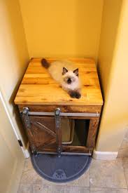 Rustic Cat Litter Box Storage Sliding Barn Doors Custom Image 6 Pet Furniture Cat Litter Box Hiding Cat Litter Box