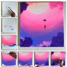 There are so many fun elements you can add to this painting to make it your own! 38 Easy Step By Step Painting Tutorials For Beginners Hercottage In 2021 Creative Painting Acrylic Painting Canvas Canvas Painting Diy