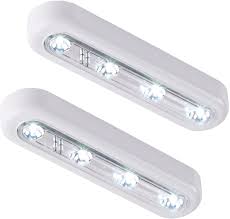 Twin Pack Of White Led Battery Operated Stick On Touch Tap Lights Amazon Com