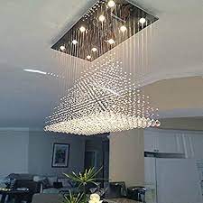 Maybe you would like to learn more about one of these? Siljoy Modern Rectangle Crystal Chandelier Rectangular Raindrop Flush Mount Ceiling Light Fixture For Dining Room Kitchen Island L 40 X W 20 X H 36 Amazon Com