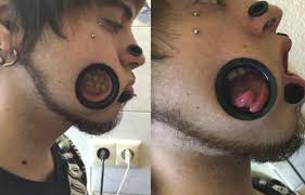 An ultimate guide on cheek piercing / dimple piercing with images, jewelry, procedure, pain level, healing process, aftercare, cost. Stretched Cheek Piercing Imgur