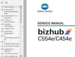 Manuals and user guides for this konica minolta item. Konica Minolta Bizhub C454e Bizhub C554e Service Manual Service Manuals Download Service