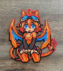 I made Moemon Charizard out of Perler Beads : r/pokemon