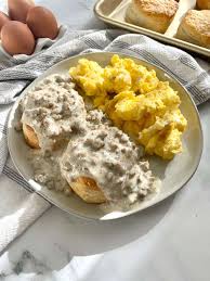 Image result for sausage gravy biscuits