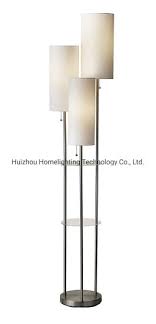 China Jlf 426 Nickel 3 Light Floor Standing Lamp With Acrylic Shelves China Floor Lamps Floor Standing Lamp