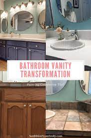 Epoxy has become a rising trend among diyers looking for cheap countertops or creative ways to update their bathroom and kitchen style without breaking the bank. Before And After Bathroom Vanity Transformation With Painted Tile Countertop The Minimal Ish Mama