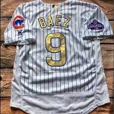 Shop > chicago cubs javier baez black golden replica men's alternate player jersey. Majestic Shirts Javier Baez Chicago Cubs Jersey Poshmark