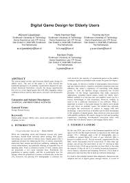 There are a number of apps and computer programs that have been designed solely for the purpose of increasing brain. Pdf Digital Game Design For Elderly Users