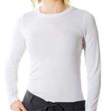 sanibel stretch womens long sleeve undershirt white in