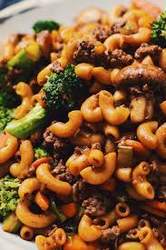 Macaroni Chinois Le Coup De Grace Recipe Macaroni Recipes Ground Beef Pasta Recipes Pasta Dishes